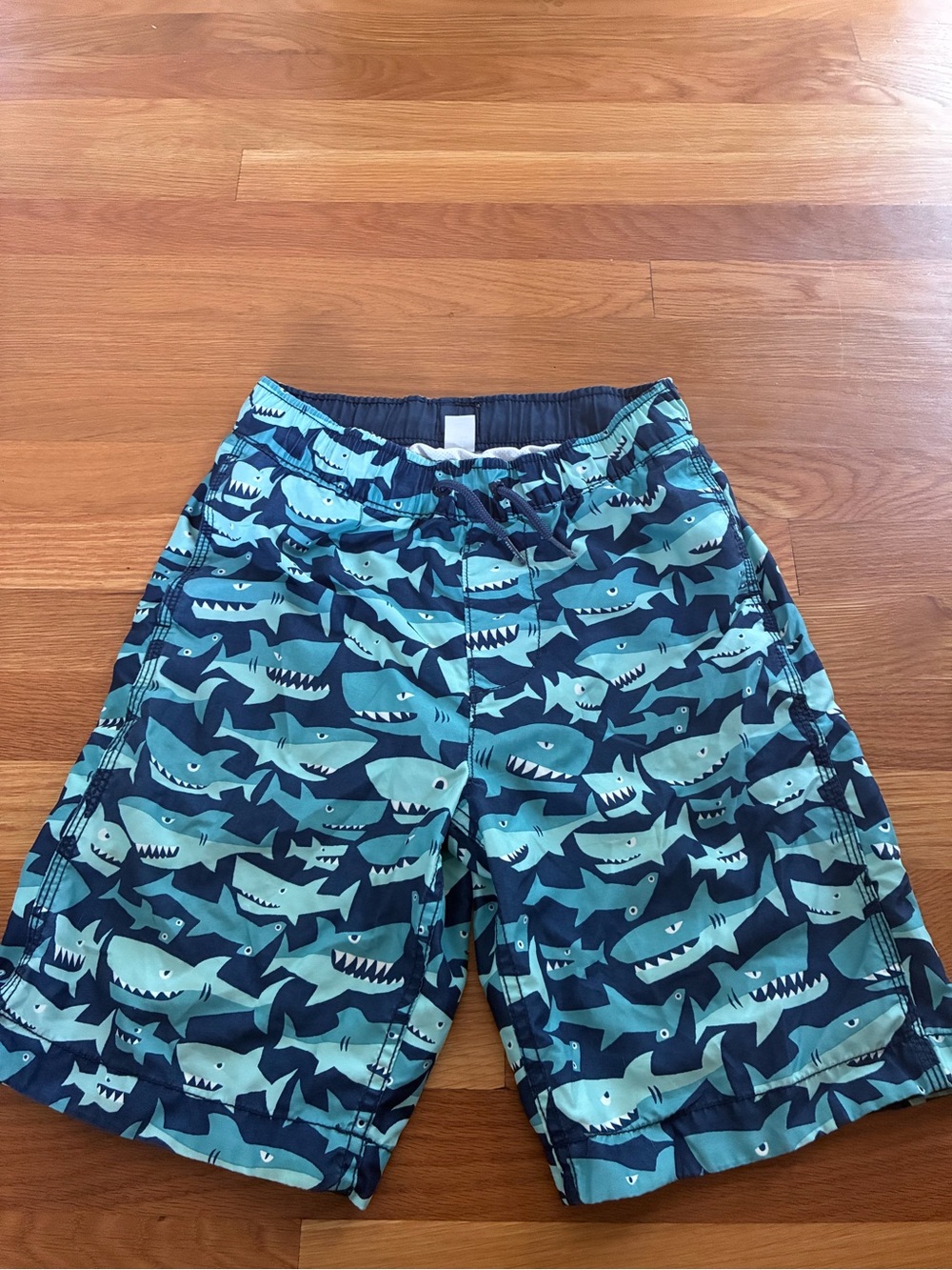 GAP Boys Shark-Print Swim Shorts - Teal & Navy
